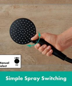 Hansgrohe Vernis Blend Vario 2 Spray Hand Shower - Matt Black - 26270670 -Bathroom Supplies Sales 2024 26270670 l12 460