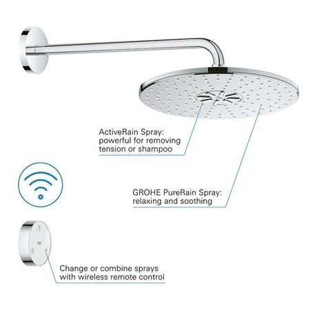 Grohe Rainshower SmartConnect 310 Shower Head & Arm with Wireless Remote - 26640000 2 Grohe Rainshower SmartConnect 310 Shower Head & Arm with Wireless Remote - 26640000 - Image 2