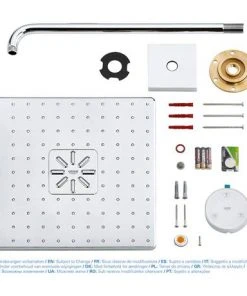 Grohe Rainshower SmartConnect 310 Cube Shower Head & Arm with Wireless Remote - 26642000 -Bathroom Supplies Sales 2024 26642000 D2N 460