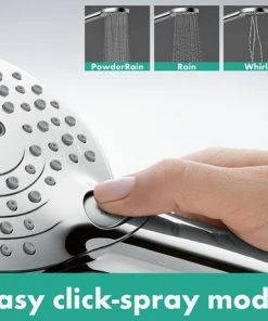 Hansgrohe Raindance Select S 120 PowderRain 3-Spray Hand Shower with Holder & 1.25m Hose - 27669000 -Bathroom Supplies Sales 2024 27669000 D2N 460