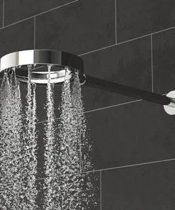 AQUAS Wave XJET Rain Shower 200mm Chrome + Wall Mounted Arm