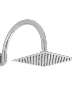 Hudson Reed Square Fixed Head & Curved Wall Mounted Arm - Chrome