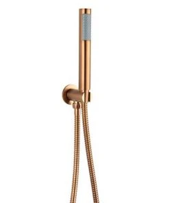 Arezzo Round Brushed Bronze Outlet Elbow with Parking Bracket, Flex + Handset -Bathroom Supplies Sales 2024 ASKTBRZ d2 460