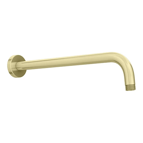 Arezzo 360mm Brushed Brass Round Wall Mounted Shower Arm 1 Arezzo 360mm Brushed Brass Round Wall Mounted Shower Arm