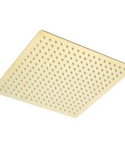Arezzo Brushed Brass Ultra-Thin Square Fixed Shower Head (300 x 300mm)