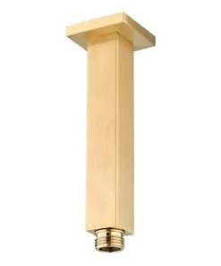 Arezzo Square 150mm Brushed Brass Ceiling Shower Arm