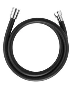 Arezzo Square 200mm Matt Black Slim Rainfall Shower Head with 1.75m Flexible Hose -Bathroom Supplies Sales 2024 AZMBSH2 d2 460