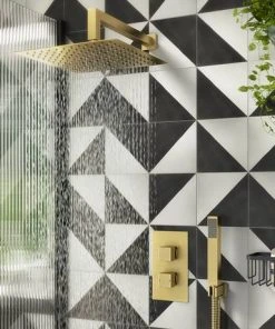 Arezzo Brushed Brass Square Outlet Elbow with Parking Bracket, Flex + Handset -Bathroom Supplies Sales 2024 AZSQHDS d2 460