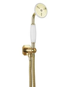 Crosswater Belgravia Unlacquered Brass Wall Mounted Shower Kit - BL964Q