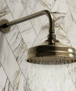 Chatsworth Antique Brass 8" Apron Rose Shower Head with Arm