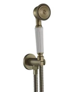 Chatsworth Antique Brass Outlet Elbow with Parking Bracket, Flex & Handset -Bathroom Supplies Sales 2024 CHAB3SH d2 460