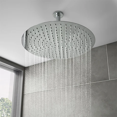 Cruze Large 400mm Thin Round Shower Head + Ceiling Mounted Arm 1 Cruze Large 400mm Thin Round Shower Head + Ceiling Mounted Arm