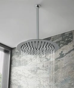 Cruze Ultra Thin Round Shower Head with Vertical Arm - 300mm