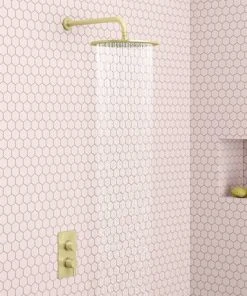 Arezzo Round 300mm Brushed Brass Fixed Shower Head + Wall Mounted Arm 8 Arezzo Round 300mm Brushed Brass Fixed Shower Head + Wall Mounted Arm -Bathroom Supplies Sales 2024 CRZ3WA BB d3 460