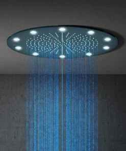 Cruze 400mm LED Illuminated Fixed Ceiling Mounted Round Shower Head