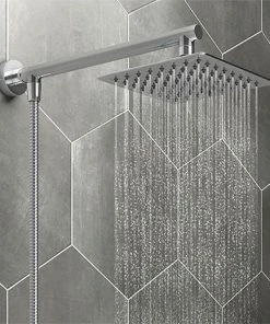 Milan 200mm Slim Rainfall Shower Head with 1.25m Flexible Hose