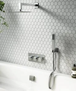 Milan Square Outlet Elbow with Parking Bracket, Flex + Handset 10 Milan Square Outlet Elbow with Parking Bracket, Flex + Handset -Bathroom Supplies Sales 2024 HDS001 d4 460