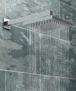 Milan 200 x 200mm Fixed Square Shower Head + Wall Mounted Arm