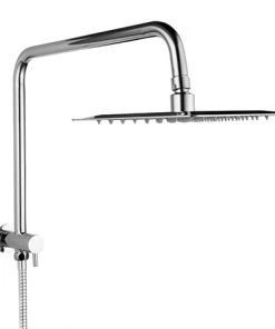 Milan 200 x 200mm Square Shower Kit with Fixed Head, Integrated Diverter + Hose