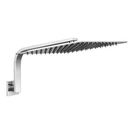 Milan 300 x 300mm Ultra Thin Shower Head with Curved Shower Arm 1 Milan 300 x 300mm Ultra Thin Shower Head with Curved Shower Arm