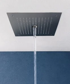 Crosswater MPRO Stream Fixed Ceiling Mounted Square Shower Head - Brushed Stainless Steel - PRO380V