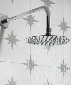 Cruze Round 200mm Chrome Fixed Shower Head + Wall Mounted Arm