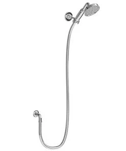 Burlington Riviera 1000mm Chrome Shower Handset with Hose, Bracket + Wall Outlet
