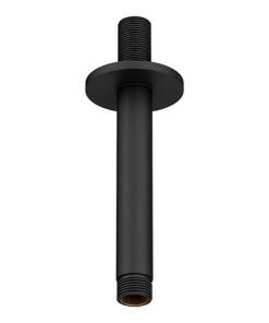Arezzo 150mm Matt Black Round Ceiling Shower Arm
