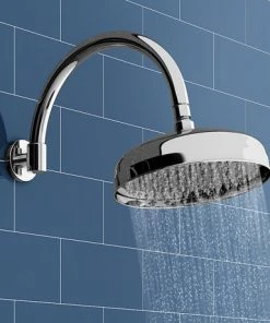Belmont 8" Shower Head with Round Curved Shower Arm