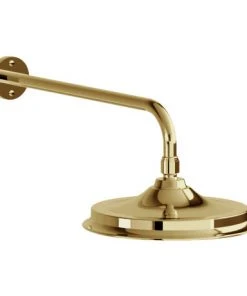 Burlington Gold 9" Shower Rose + Straight Wall Mounted Arm