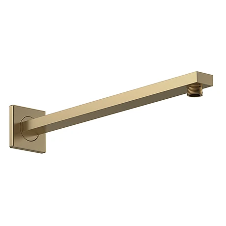 Venice Cubo 410mm Wall Mounted Shower Arm - Brushed Brass 1 Venice Cubo 410mm Wall Mounted Shower Arm - Brushed Brass